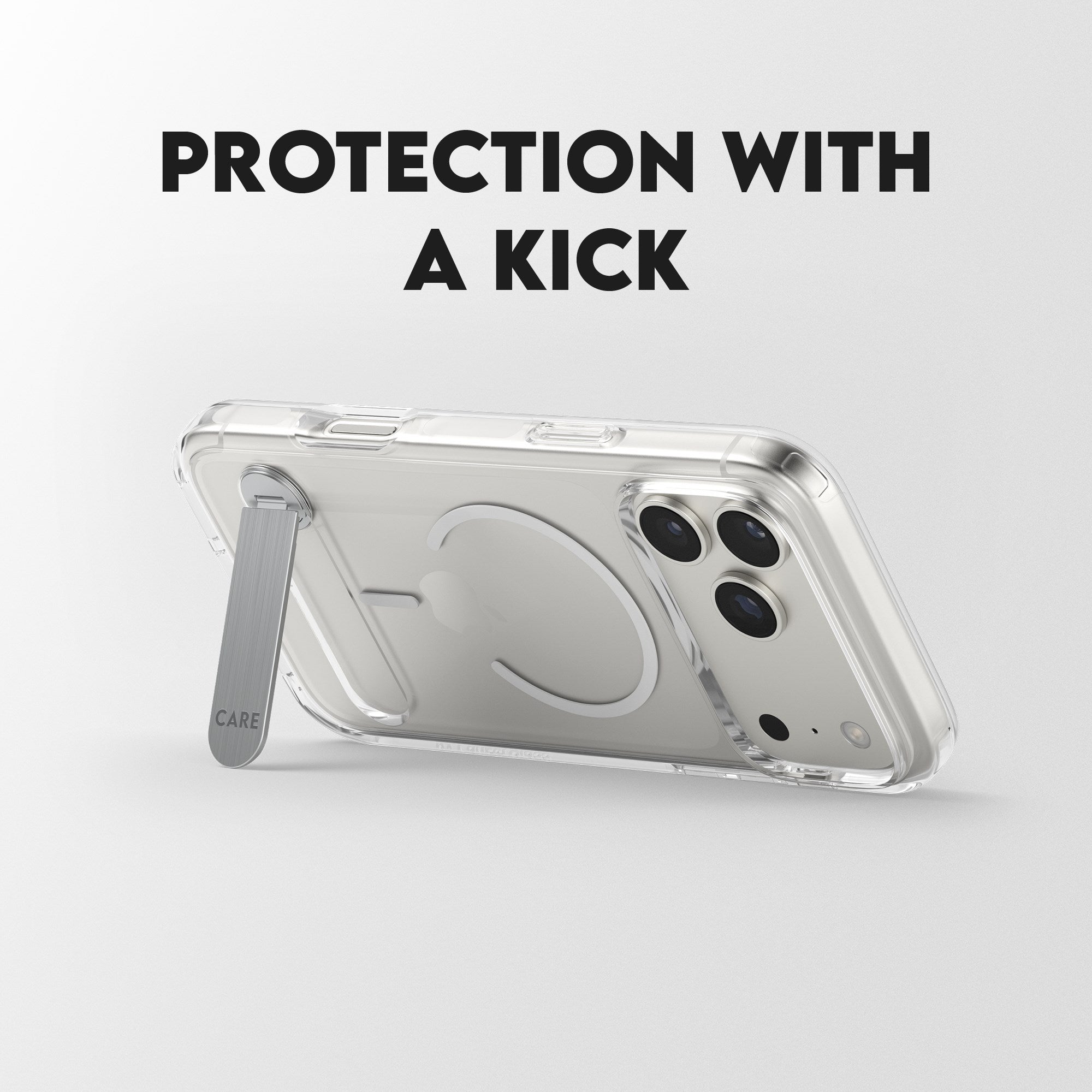 CARE by PanzerGlass® Feature Case Transparent m. Kickstand & MagSafe iPhone 17 Pro Max